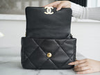 chanel-19bag-as1160-black-gold-buckle-bag-small-26cm Shoulder