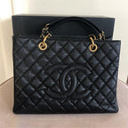 authentic-chanel-cc-blackgold-caviar-quilted-grand-shopping-tote Tote