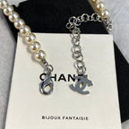 Chanel Blue Heart Pearl Diamond Necklace