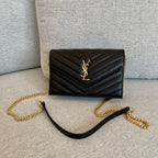 ysl-cassandre-envelope-chain-wallet-black-grain-leather-golden-hardware-19-cm Crossbody