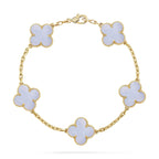 VCA CLOVER 5 MOTIF PURPLE CHALCEDONY BRACELET COLLECTION