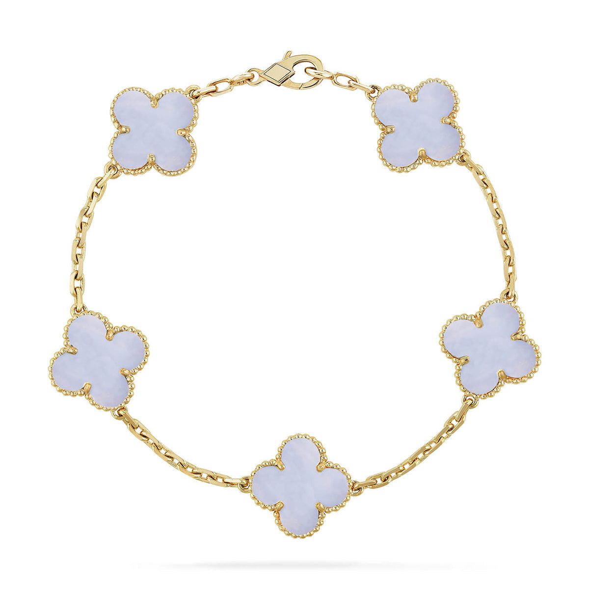 VCA CLOVER 5 MOTIF PURPLE CHALCEDONY BRACELET COLLECTION