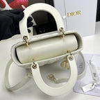 dior-lady-medium-white-bag-24cm Handle