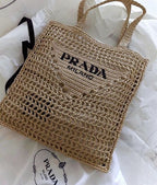 prada-womens-natural-crochet-tote-bag-khaki Tote