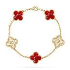 VCA CLOVER 5 MOTIF RED PATTERN BRACELET COLLECTION