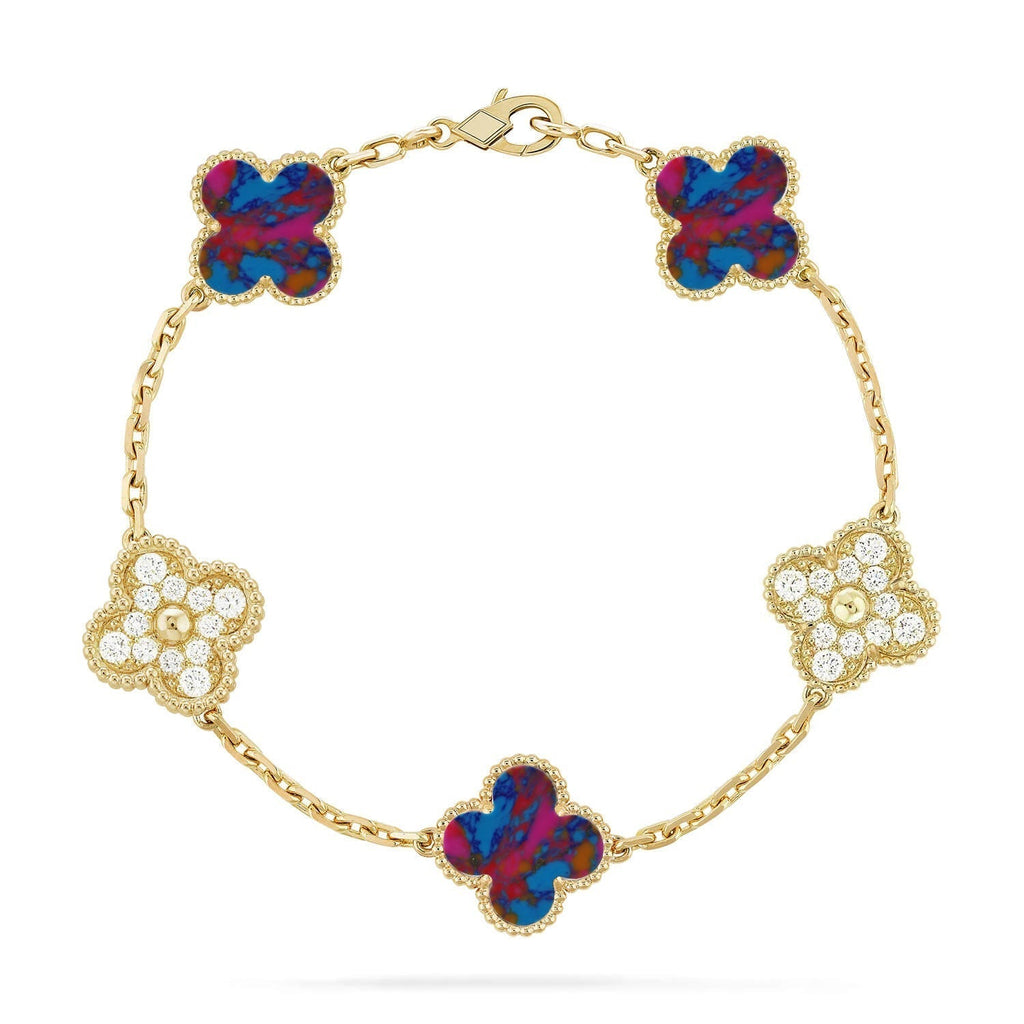 VCA CLOVER 5 MOTIF COLOR GEMSTONES BRACELET COLLECTION