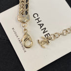 Chanel Black Leather Gold Choker Necklaces