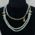 Chanel Denim Layered Chain Necklaces