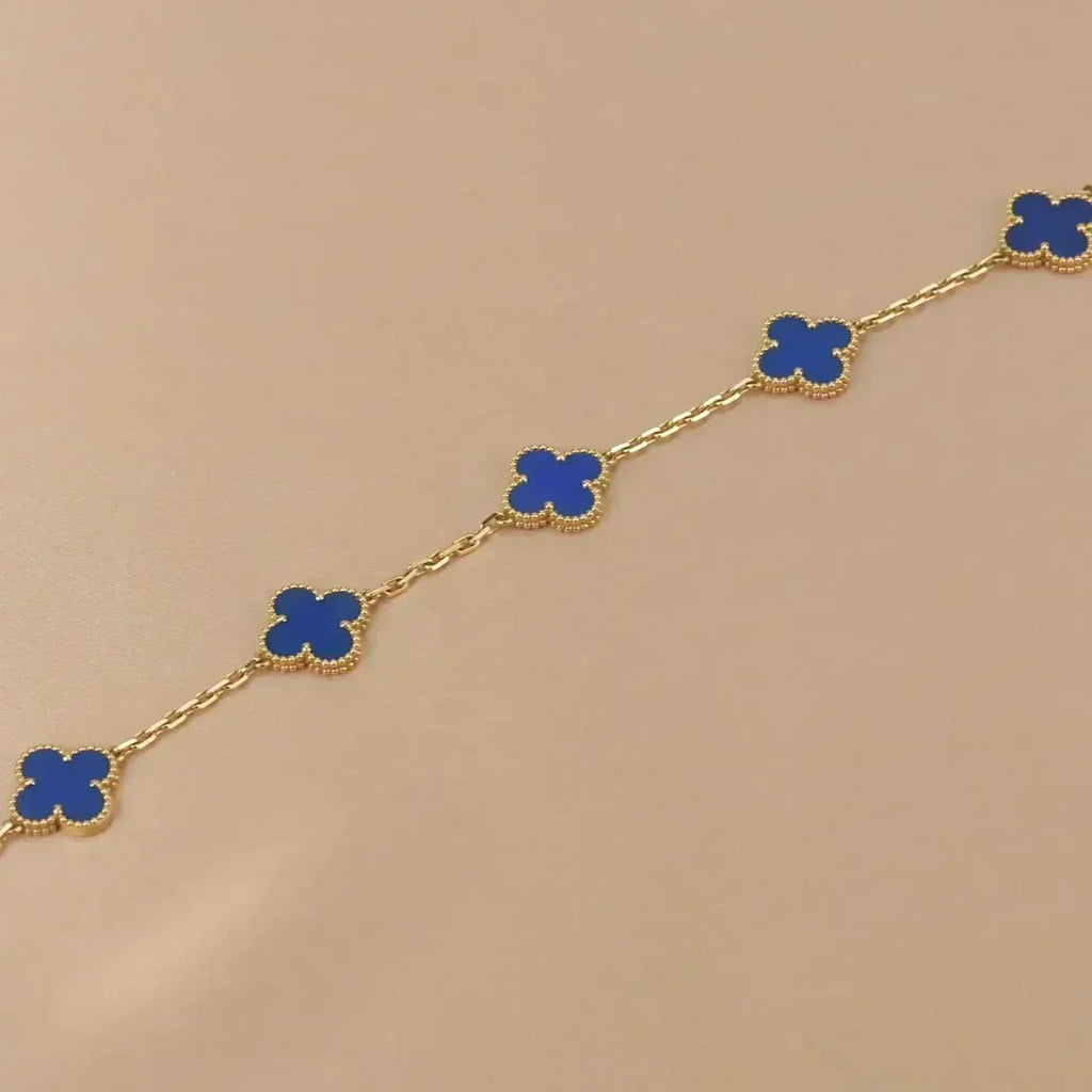VCA CLOVER 5 MOTIF BLUE AGATE BRACELET COLLECTION