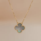 VCA CLOVER 15MM GRAY MOTHER OF PEARL NECKLACE
