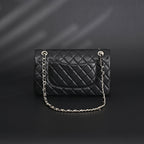 chanel-classic-flap-bag-black-quilted-caviar-leather-with-gold-tone-hardware-1 Shoulder