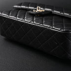 chanel-classic-flap-bag-black-quilted-caviar-leather-with-gold-tone-hardware-1 Shoulder