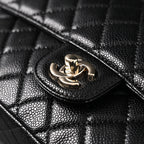 chanel-classic-flap-bag-black-quilted-caviar-leather-with-gold-tone-hardware-1 Shoulder