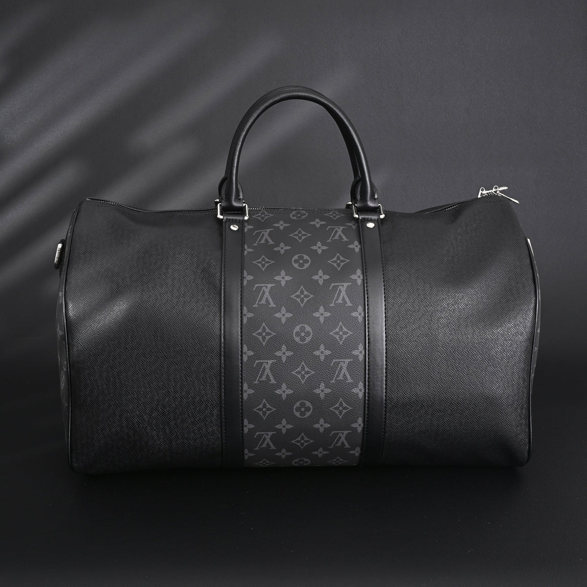 louis-vuitton-keepall-bandouliere-50-monogram-eclipse-canvas-travel-bag Handle
