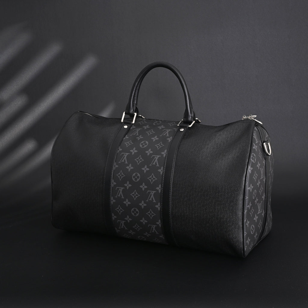 louis-vuitton-keepall-bandouliere-50-monogram-eclipse-canvas-travel-bag Handle