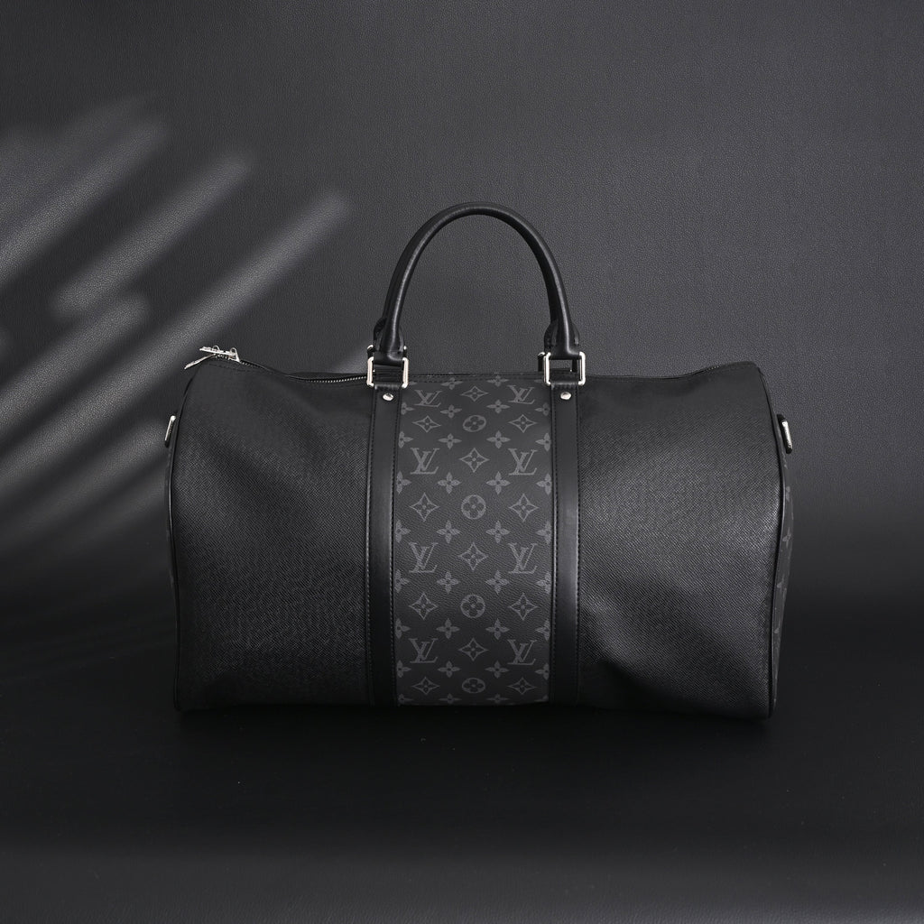 louis-vuitton-keepall-bandouliere-50-monogram-eclipse-canvas-travel-bag Handle