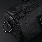 louis-vuitton-keepall-bandouliere-50-monogram-shadow-black-leather Handle