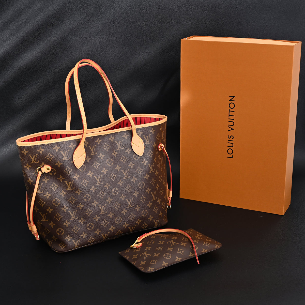 louis-vuitton-neverfull-mm-tote-bag-monogram-canvas-with-red-interior Tote