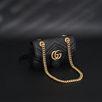 gucci-gg-marmont-small-matelasse-shoulder-bag-black-leather-with-gold-hardware Shoulder