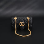 gucci-gg-marmont-small-matelasse-shoulder-bag-black-leather-with-gold-hardware Shoulder