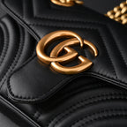 gucci-gg-marmont-small-matelasse-shoulder-bag-black-leather-with-gold-hardware Shoulder