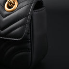 gucci-gg-marmont-small-matelasse-shoulder-bag-black-leather-with-gold-hardware Shoulder