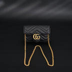 gucci-gg-marmont-matelasse-mini-shoulder-bag-black-leather-with-gold-chain Crossbody