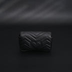gucci-gg-marmont-matelasse-mini-shoulder-bag-black-leather-with-gold-chain Crossbody