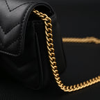 gucci-gg-marmont-matelasse-mini-shoulder-bag-black-leather-with-gold-chain Crossbody