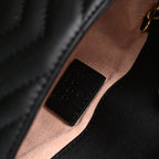 gucci-gg-marmont-matelasse-mini-shoulder-bag-black-leather-with-gold-chain Crossbody