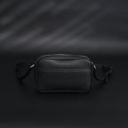 gucci-black-leather-embossed-logo-belt-bag Crossbody