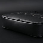 gucci-black-leather-embossed-logo-belt-bag Crossbody