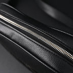 gucci-black-leather-embossed-logo-belt-bag Crossbody
