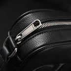gucci-black-leather-embossed-logo-belt-bag Crossbody