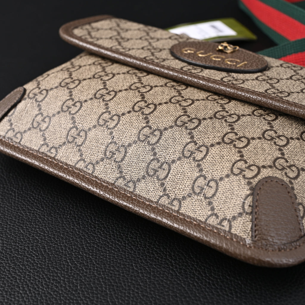 gucci-ophidia-gg-supreme-mini-belt-bag-beige-ebony-with-web-stripe Crossbody