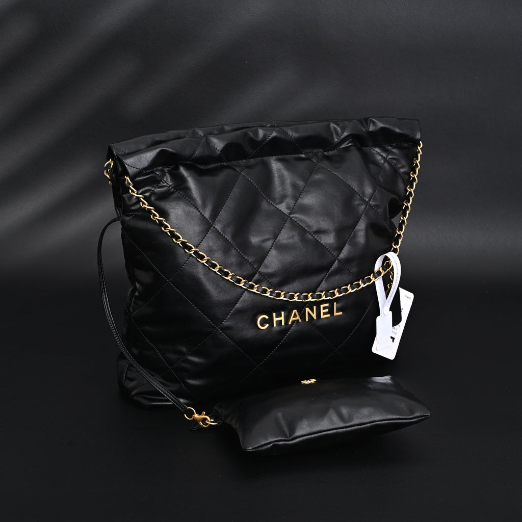 chanel-19-flap-bag-black-quilted-lambskin-with-gold-ruthenium-hardware Shoulder
