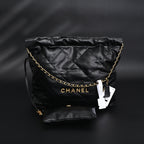 chanel-19-flap-bag-black-quilted-lambskin-with-gold-ruthenium-hardware Shoulder