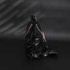 chanel-19-flap-bag-black-quilted-lambskin-with-gold-ruthenium-hardware Shoulder