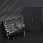 saint-laurent-niki-medium-black-crinkled-leather-shoulder-bag Shoulder