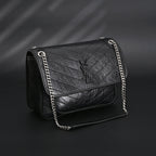 saint-laurent-niki-medium-black-crinkled-leather-shoulder-bag Shoulder