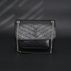 saint-laurent-niki-medium-black-crinkled-leather-shoulder-bag Shoulder