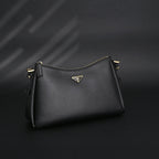 prada-cleo-black-brushed-leather-shoulder-bag Shoulder