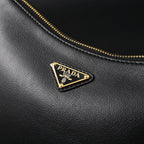 prada-cleo-black-brushed-leather-shoulder-bag Shoulder