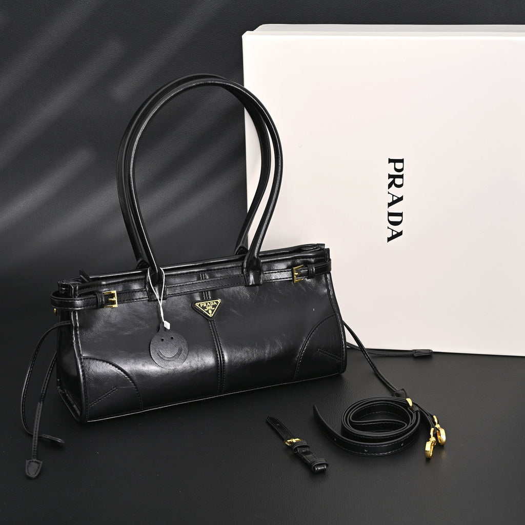 prada-cleo-black-patent-leather-shoulder-bag-with-gold-hardware Shoulder