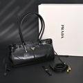 prada-cleo-black-patent-leather-shoulder-bag-with-gold-hardware Shoulder