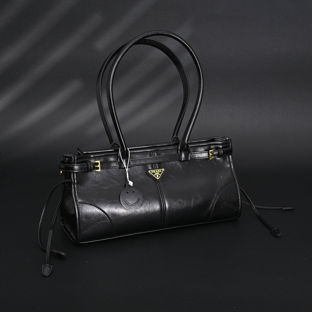 prada-cleo-black-patent-leather-shoulder-bag-with-gold-hardware Shoulder