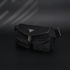 prada-nylon-black-belt-bag-with-silver-logo Crossbody