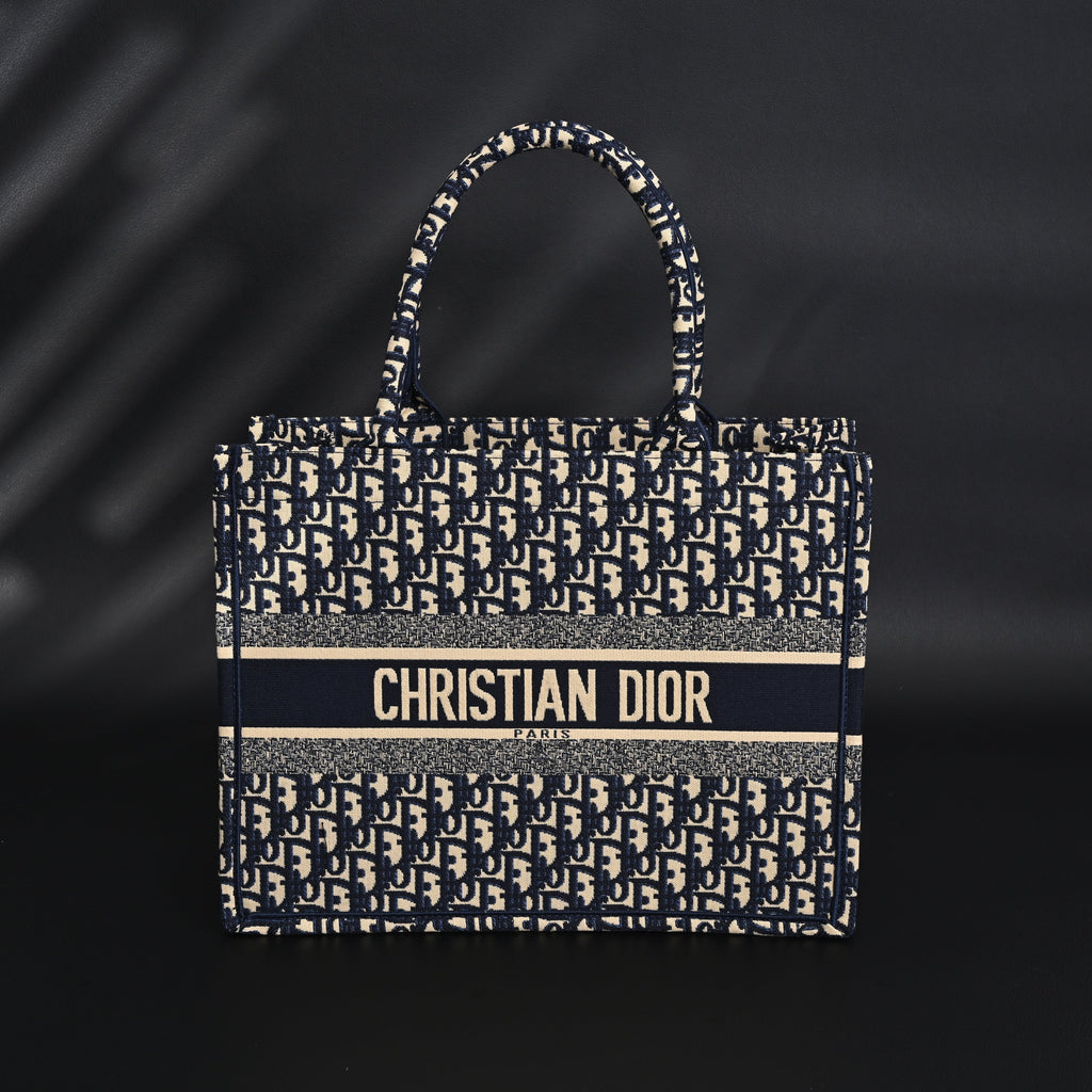 christian-dior-large-book-tote-blue-oblique-embroidery-1 Tote
