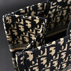 christian-dior-medium-book-tote-black-oblique-embroidery Tote