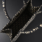 christian-dior-medium-book-tote-black-oblique-embroidery Tote